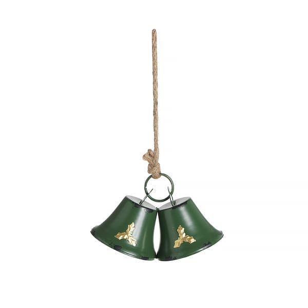 Adorno De Natal Metal e Tecido Verde Cromus 32x17cm