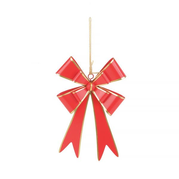 Adorno De Natal Metal Vermelho Cromus 17x11cm