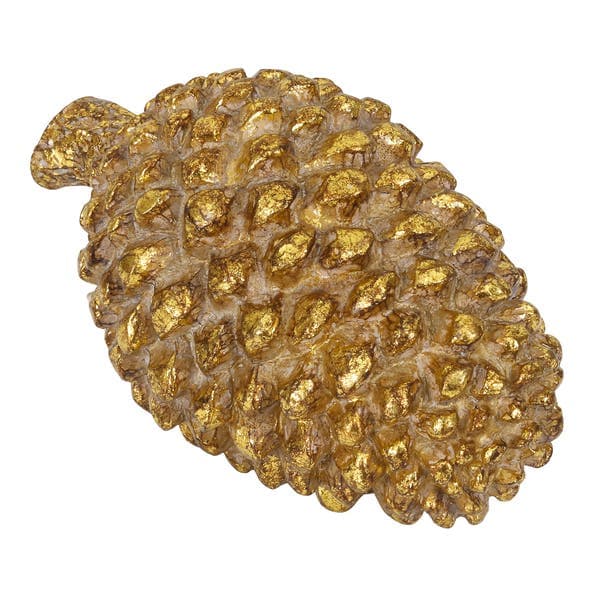 Adorno Pinha para Mesa Resina Ouro 8x14x8cm Cromus