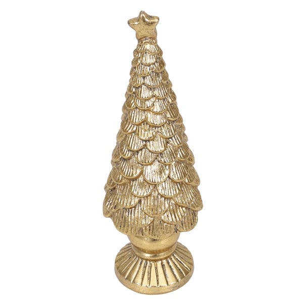 Adorno Pinheiro Cerâmica Ouro 20x7x7cm Cromus