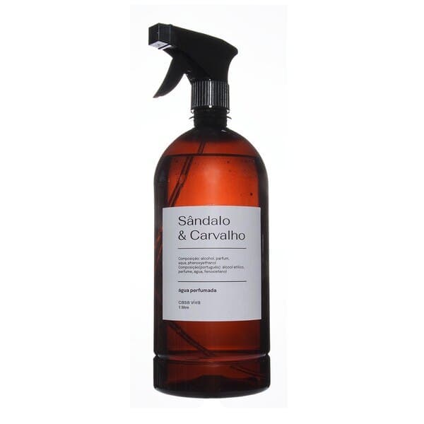 Água Perfumada Sândalo & Carvalho 1000ml Casa Viva