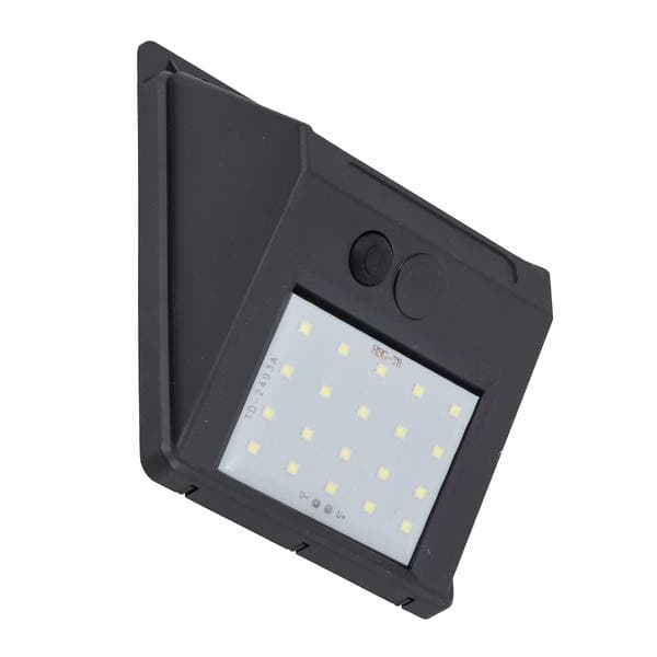 Arandela Solar IP65 LED Amarelo Zyon Gaya Preta