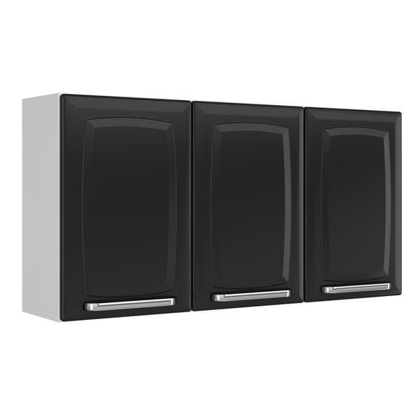 Armário Aéreo 55x105x28cm Aço Preto Luce Itatiaia