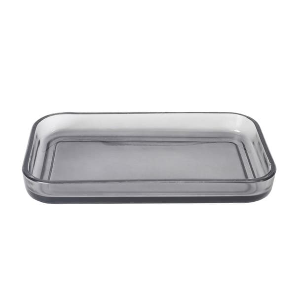 Bandeja para Banheiro de Vidro Cinza Retrô Oikos