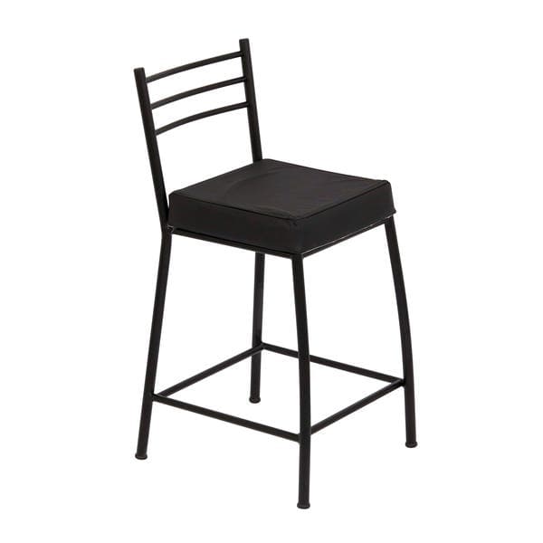 Banqueta Média em Metal 60 cm Preto Paris Metalnew