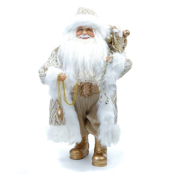 Boneco Papai Noel Ouro Velho 46x28x13cm Cromus