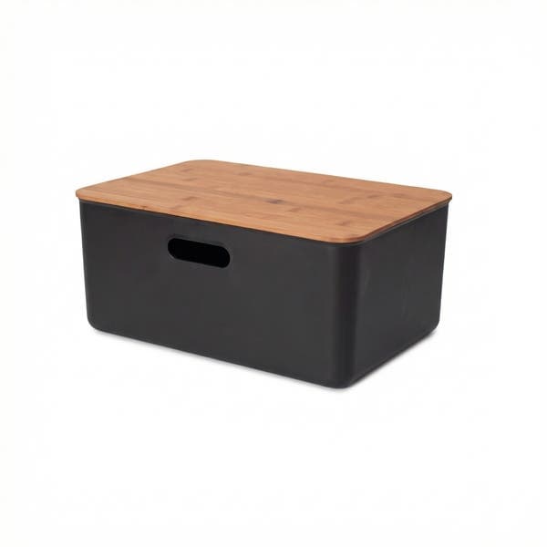 Caixa Organizadora Plástico Preto 16,5x26 cm Oikos