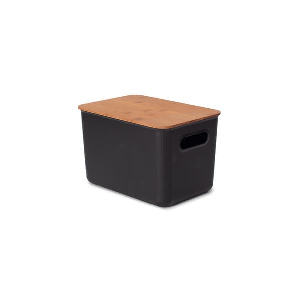 Caixa Organizadora Plástico Preto 16x18 cm Oikos