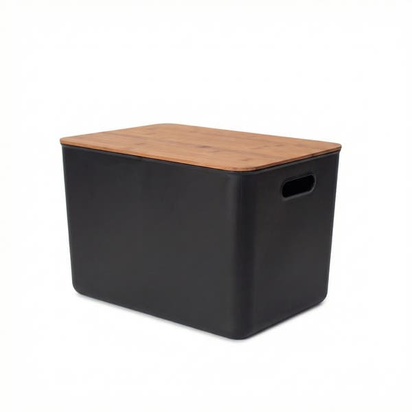 Caixa Organizadora Plástico Preto 24x26 cm Oikos