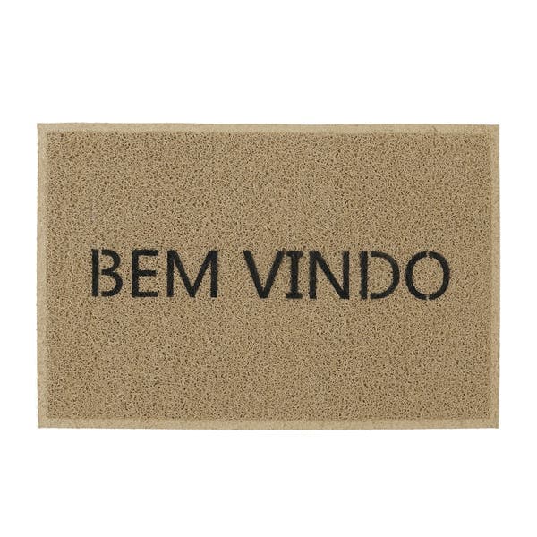 Capacho PVC Light Bem-Vindo Bege 40x60cm
