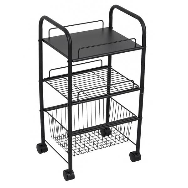Carrinho de Banheiro 75x32x41,3cm Preto Sensea