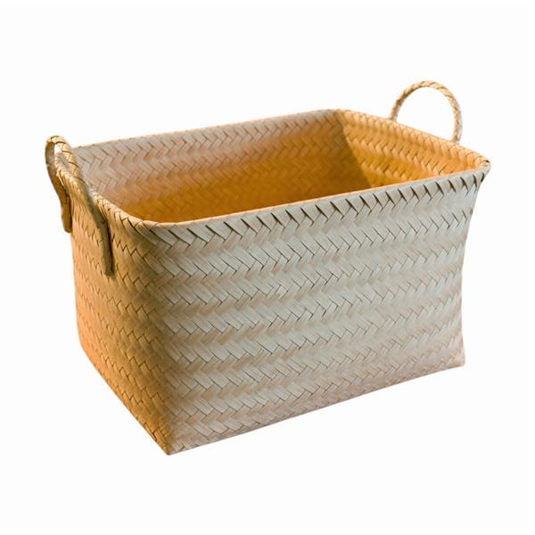 Cesto Fibra Bege Zigzag 25x30 cm Oikos