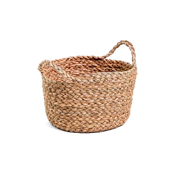 Cesto Fibra Palha Pompom 11,5x18 cm Alluria