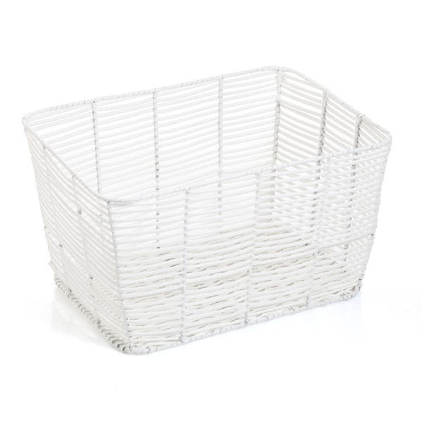 Cesto Organizador Plástico Branco 20x25 cm Oikos