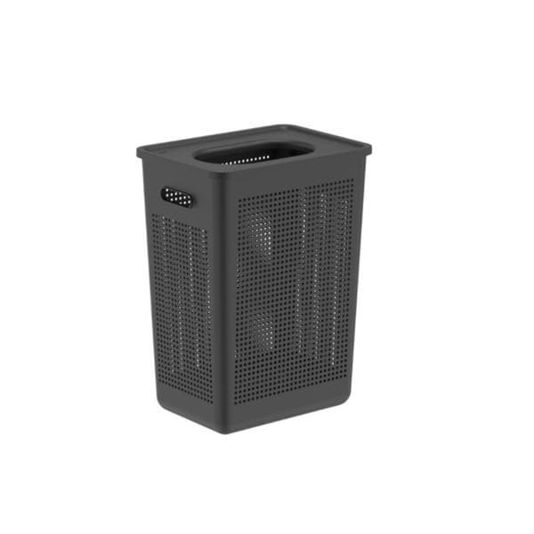 Cesto Roupa de Plástico Preto com Alças 50x37cm OU