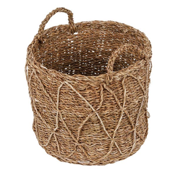 Cesto Seagrass Bege Caubi 27,6L 32x32x27cm Mek