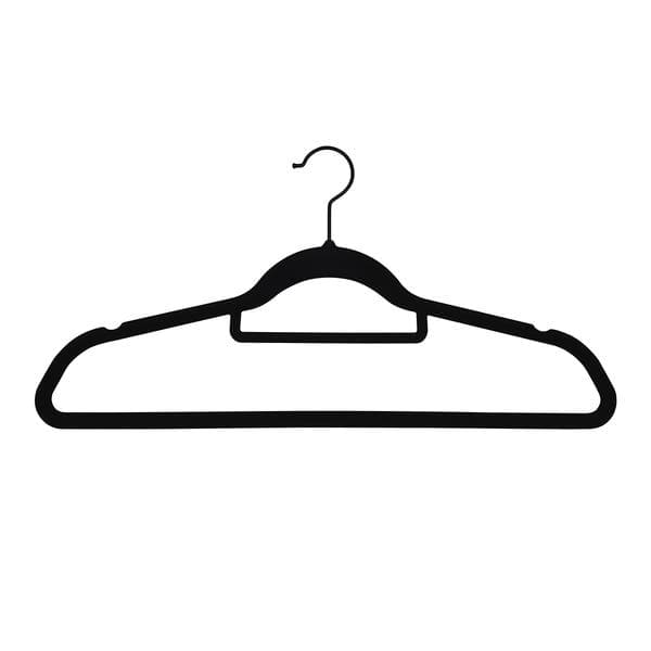 Conjunto de Cabides Veludo Preto 4 Unidades Spaceo