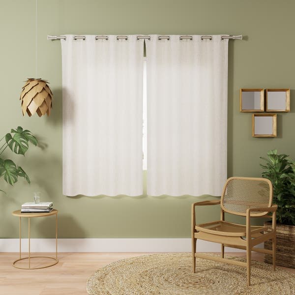 Cortina Tunis Inspire Ilhós 2 Folhas 2,60x1,70m Bege