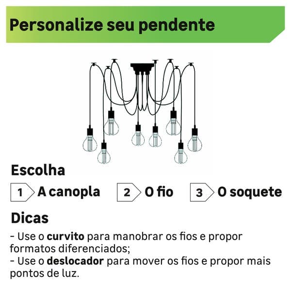 Curvito para Pendente Metal Cinza