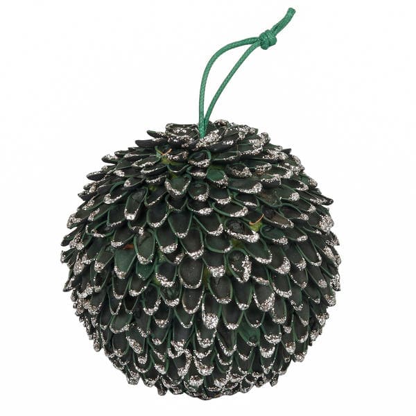 Enfeite Adorno Bola Madeira Verde 11x11x11cm Cromus