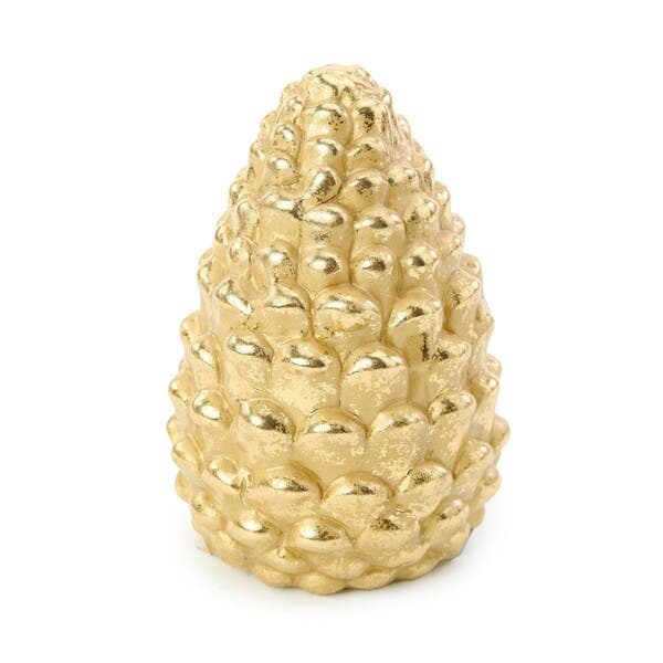 Enfeite de Natal Pinha Dourado 12x8cm Cromus