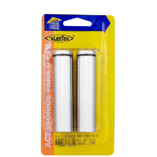 Espaçador para Vidro até 120kg Inox 100mm 2 unidades