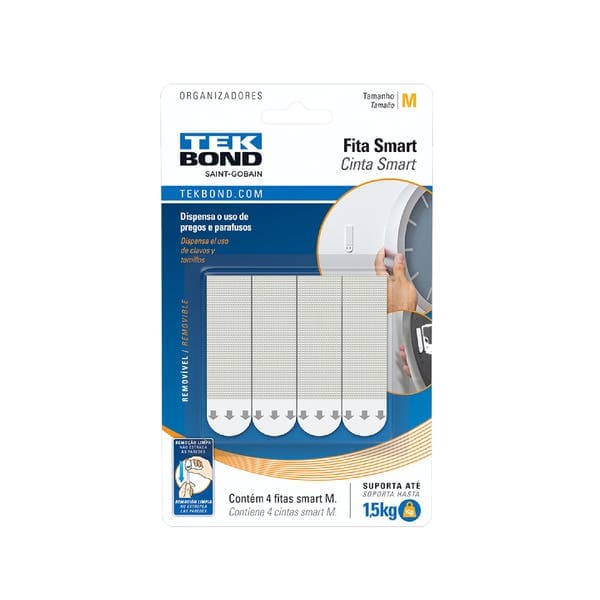 Fita Adesiva Smart 6,5x2x0,5cm Branca Tekbond