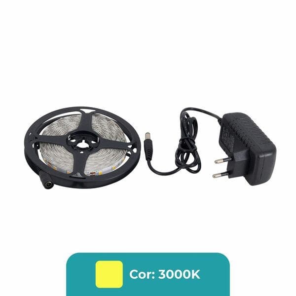 Fita de Led Luz Amarela IP20 14,4W 12V Gaya 2,5m