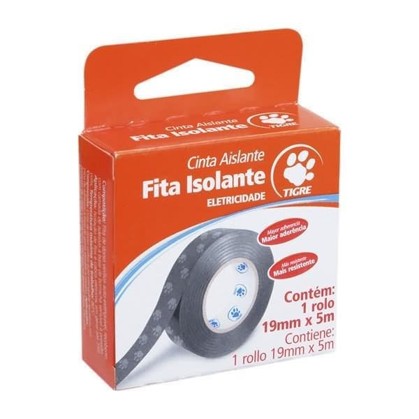 Fita Isolante Antichama 5 Metros Preto Tigre