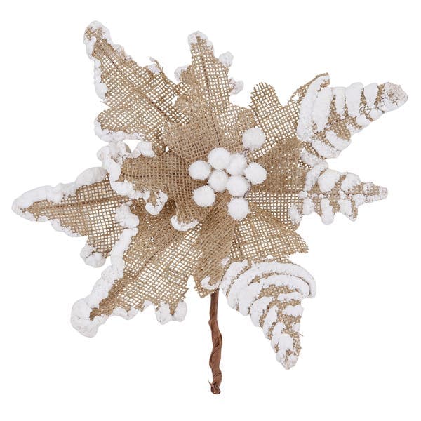 Flor de Natal Poinsétia Marfim Mar 15x25x25cm Cromus