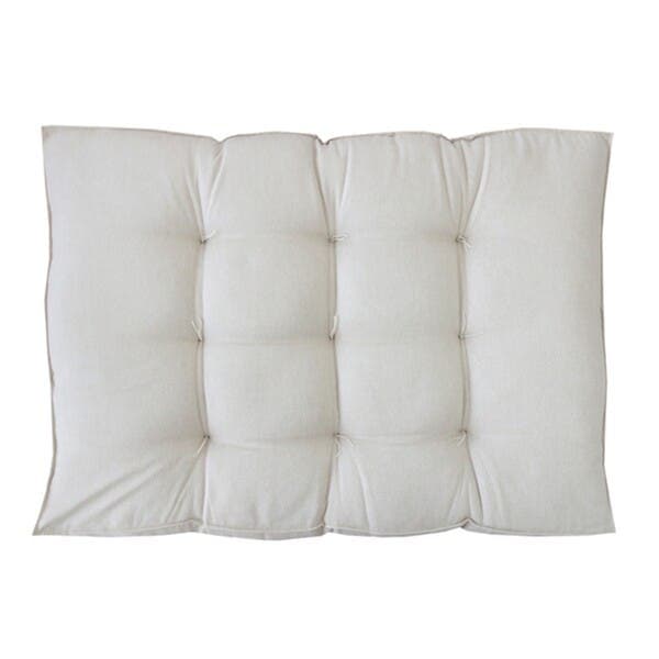 Futon Alto em Linho Bege 1,20x80x15cm Beca Decor