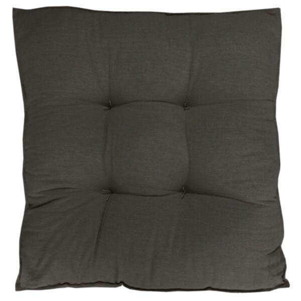 Futon Alto em Linho Preto 60x60cm Beca Decor