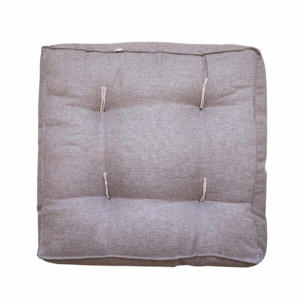 Futon Alto Linho Caqui 45x45cm Artesanal Teares