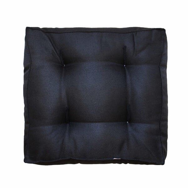 Futon Alto Linho Preto 45x45cm Artesanal Teares