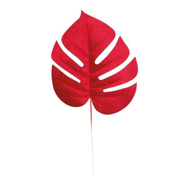 Galho Decorativo Folha Vermelho 1x20x45cm Cromus