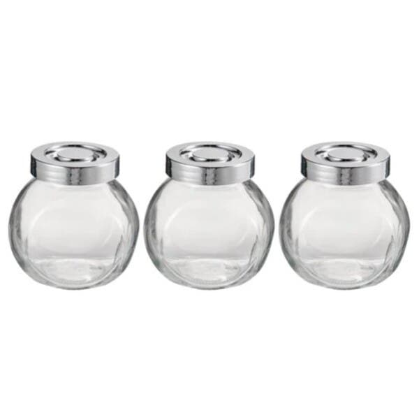 Kit 3 Potes Tempero Tampa Inox 0,4L Delinia