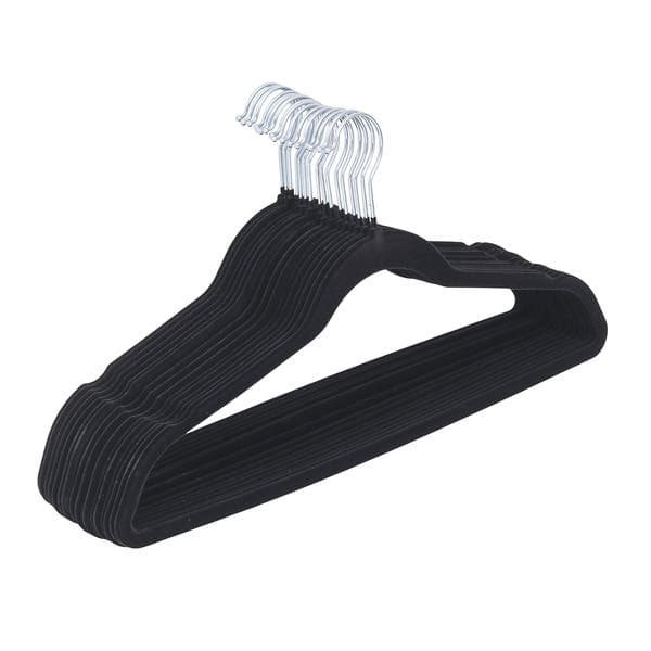 Kit 50 Cabides Veludo Slim Preto Union Home