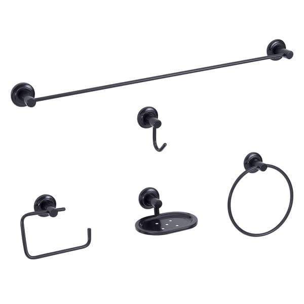 Kit Acessórios de Parede 5 Peças Black Egeu Sensea