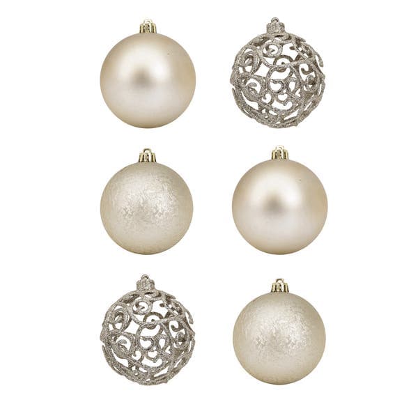 Kit Bola de Natal Nude Fosca 8cm 6 Peças Cromus