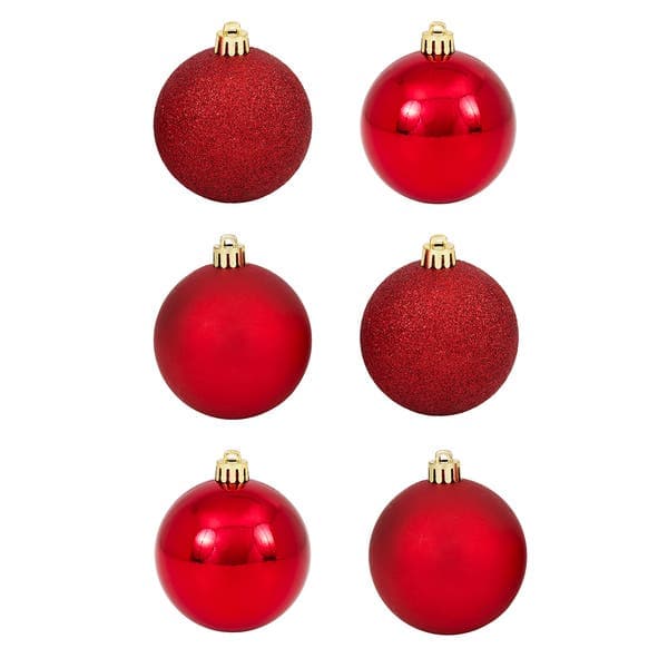 Kit Bola de Natal Vermelha Tubo 5cm 6 Peças Cromus