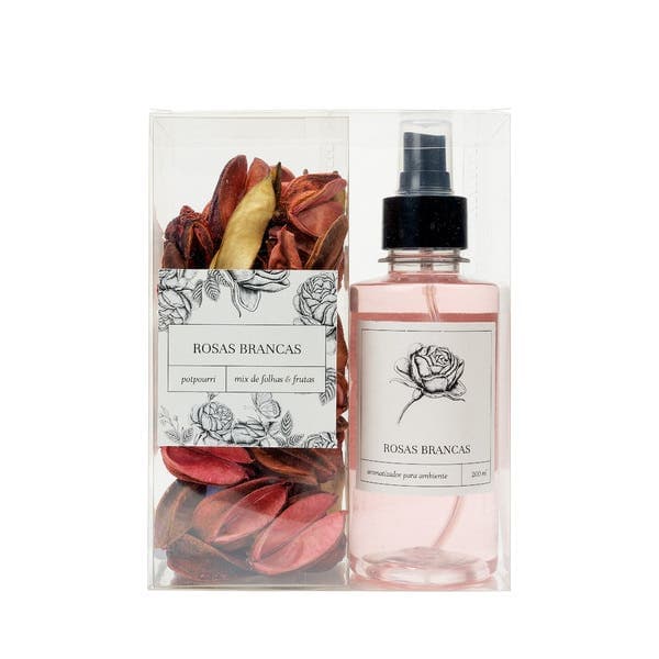 Kit Presente Pout-Pourri Rosas Rosa