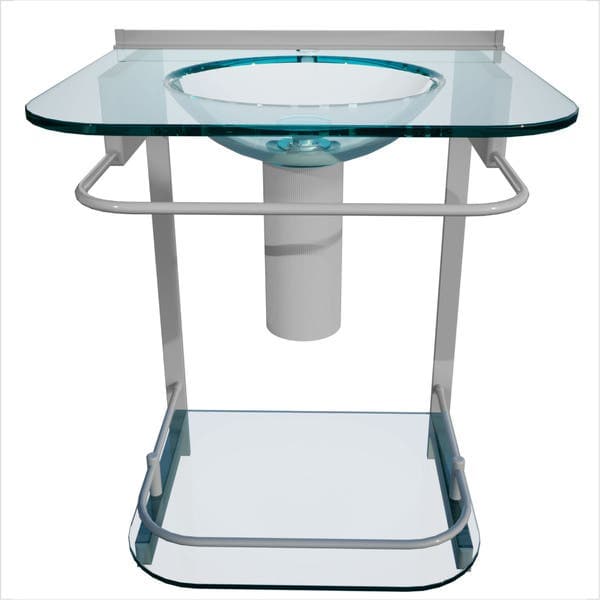 Lavabo com Cuba para Banheiro 50cm Cinza Cris Metal
