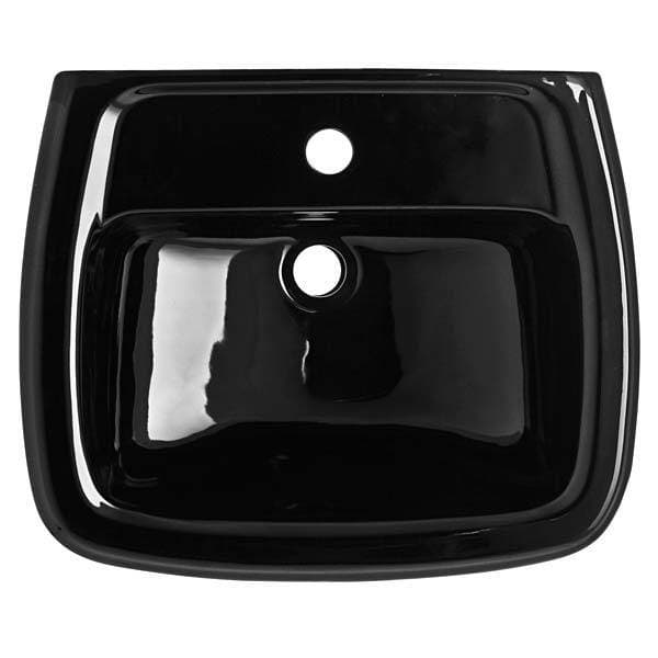 Lavatório para Coluna Fit 43x52x20cm Preto Celite