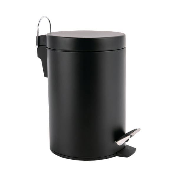 Lixeira 3L Aço Pedal Preta Urban Sensea