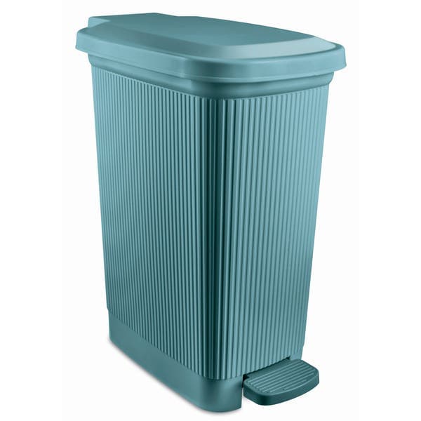 Lixeira 7L Plástico Pedal Azul Usual Utilidades