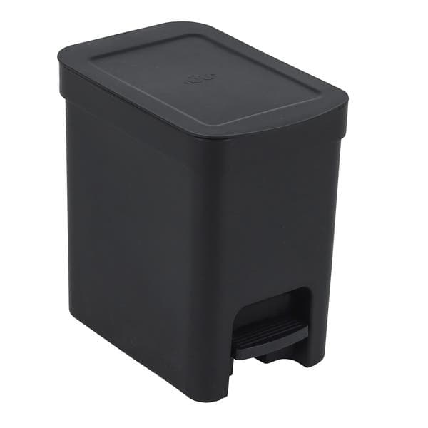 Lixeira para Banheiro 6L Plástico Pedal Preta Ou
