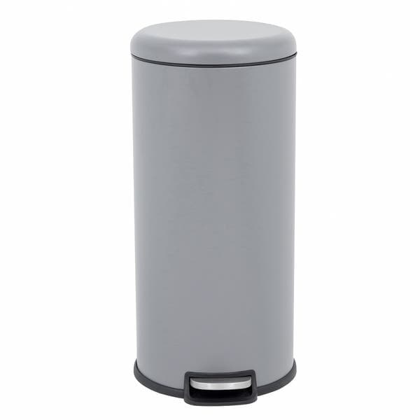 Lixeira para Cozinha 28L Aço Pedal Cinza Delinia