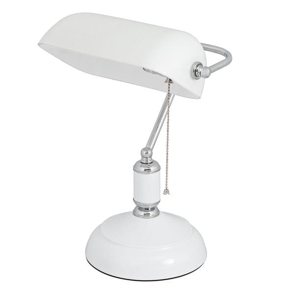 Luminária de Mesa Metal E27 Inglêsa Branca Gmh