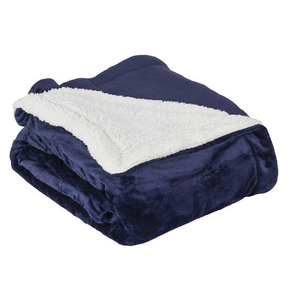 Manta Dupla Face Flannel Solteiro Azul