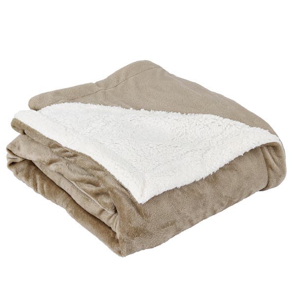 Manta Dupla Face Flannel Solteiro Khaki